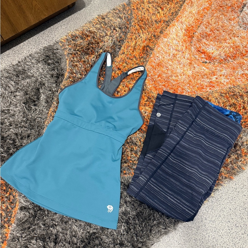 Lululemon and Mountain Hardware Cropped Leggings 6 and Racerback Tank XS